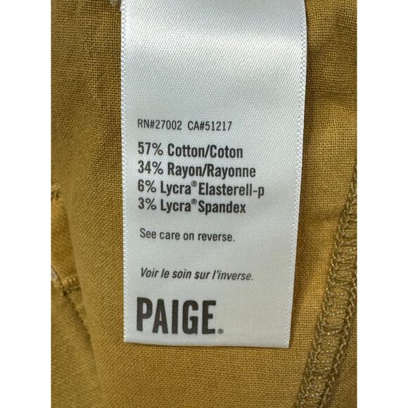 Paige Women's Carly Wide Leg Golden Glow Tan Denim Jeans - Size 27 (28x27) - Picture 5 of 6
